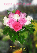 Un bouquet de roses pour f&ecirc;ter 70 ans